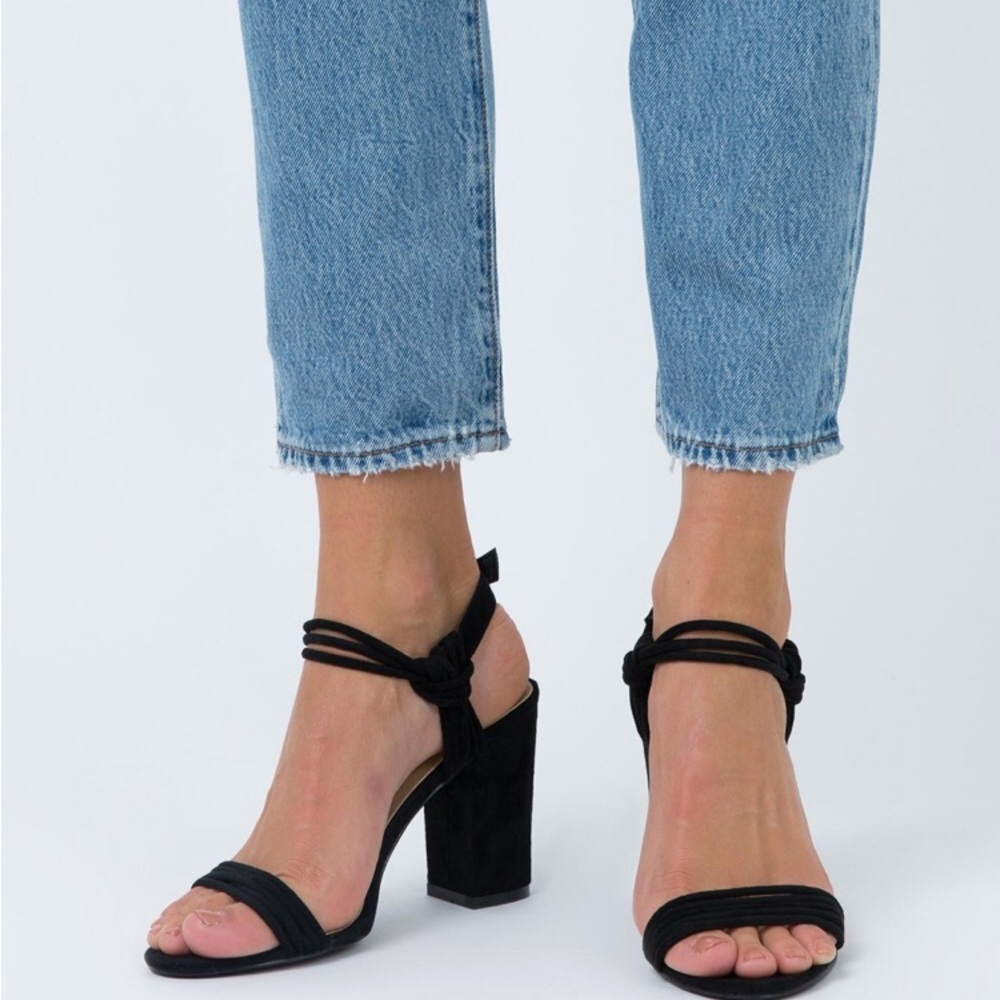 Black suede heels